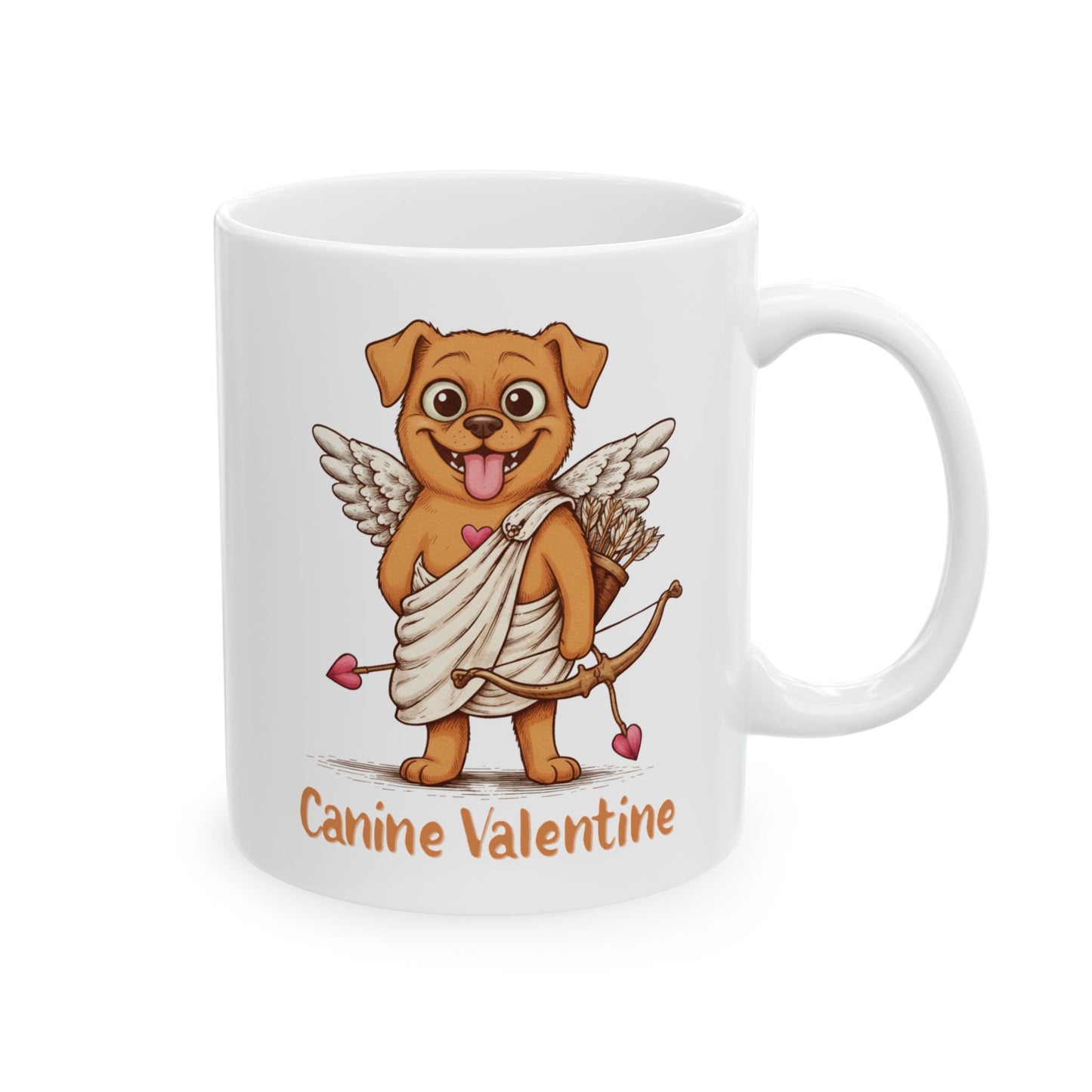 Valentines Day ! Funny Canine Valentine Mug | Happy Dog Cupid
