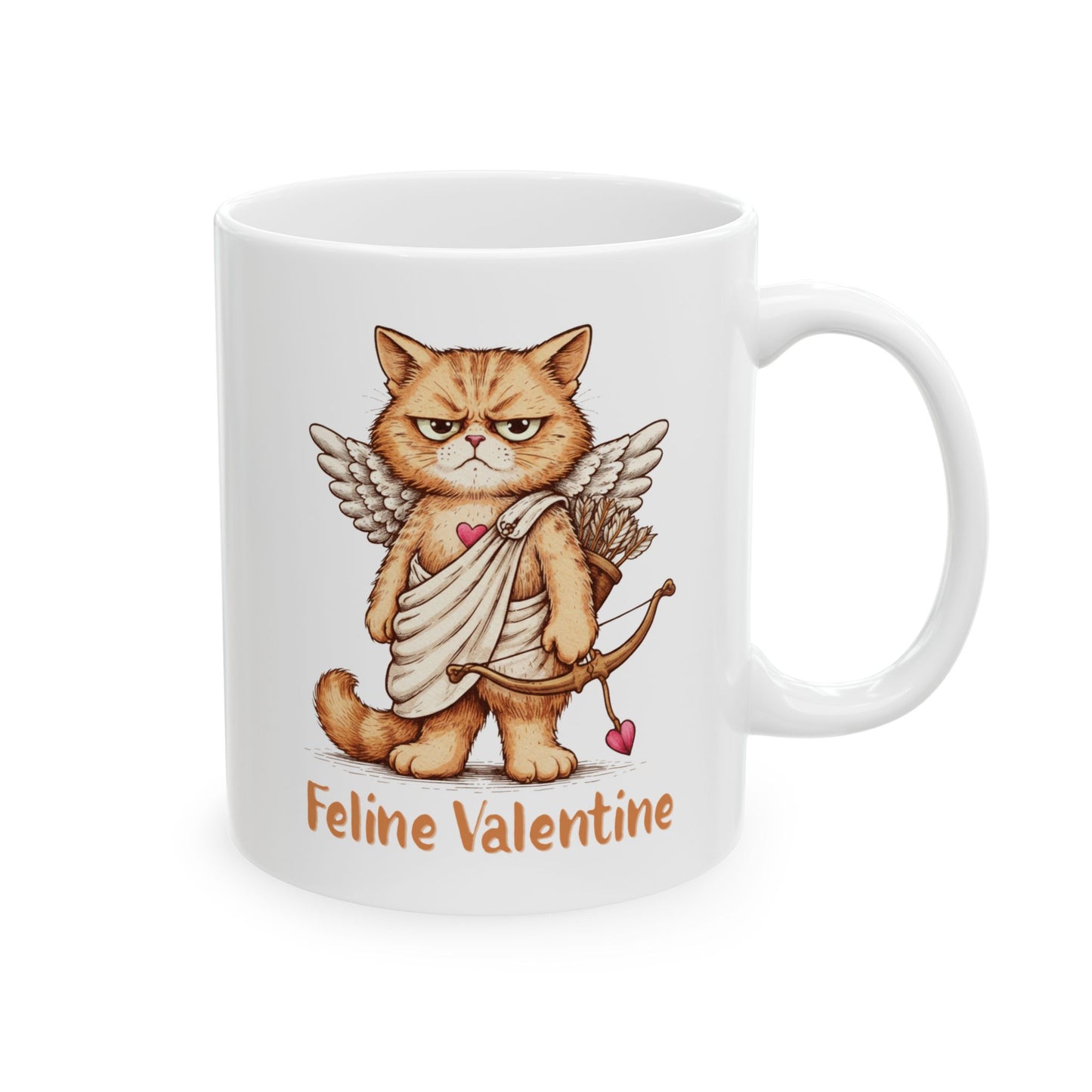 Valentines Day ! Funny Feline Valentine Mug | Grumpy Cat Cupid