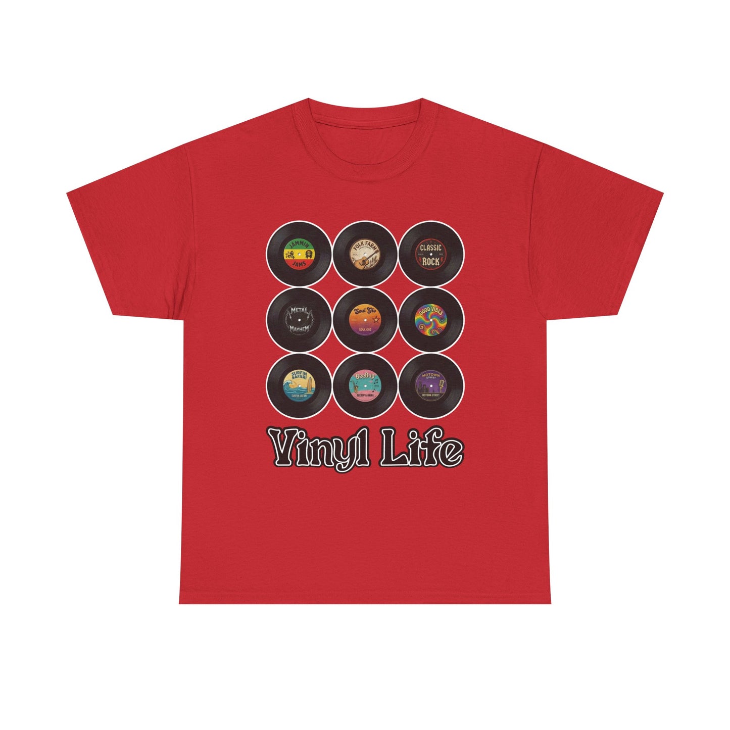 Vinyl Life record collection Tee | Retro vinyl records graphic T-Shirt