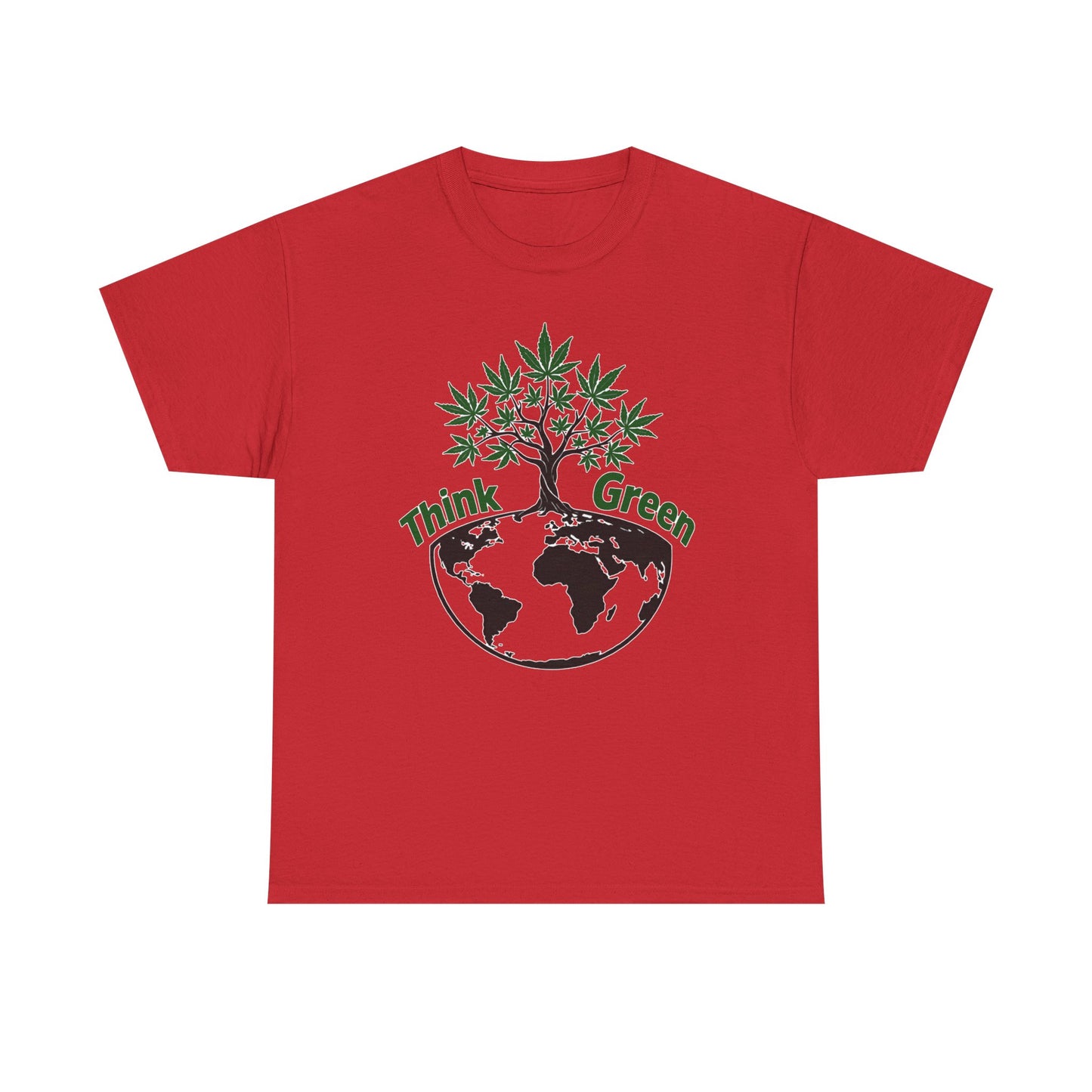 Think Green Marijuana Earth Tree T-Shirt | Environmental Graphic Tee
