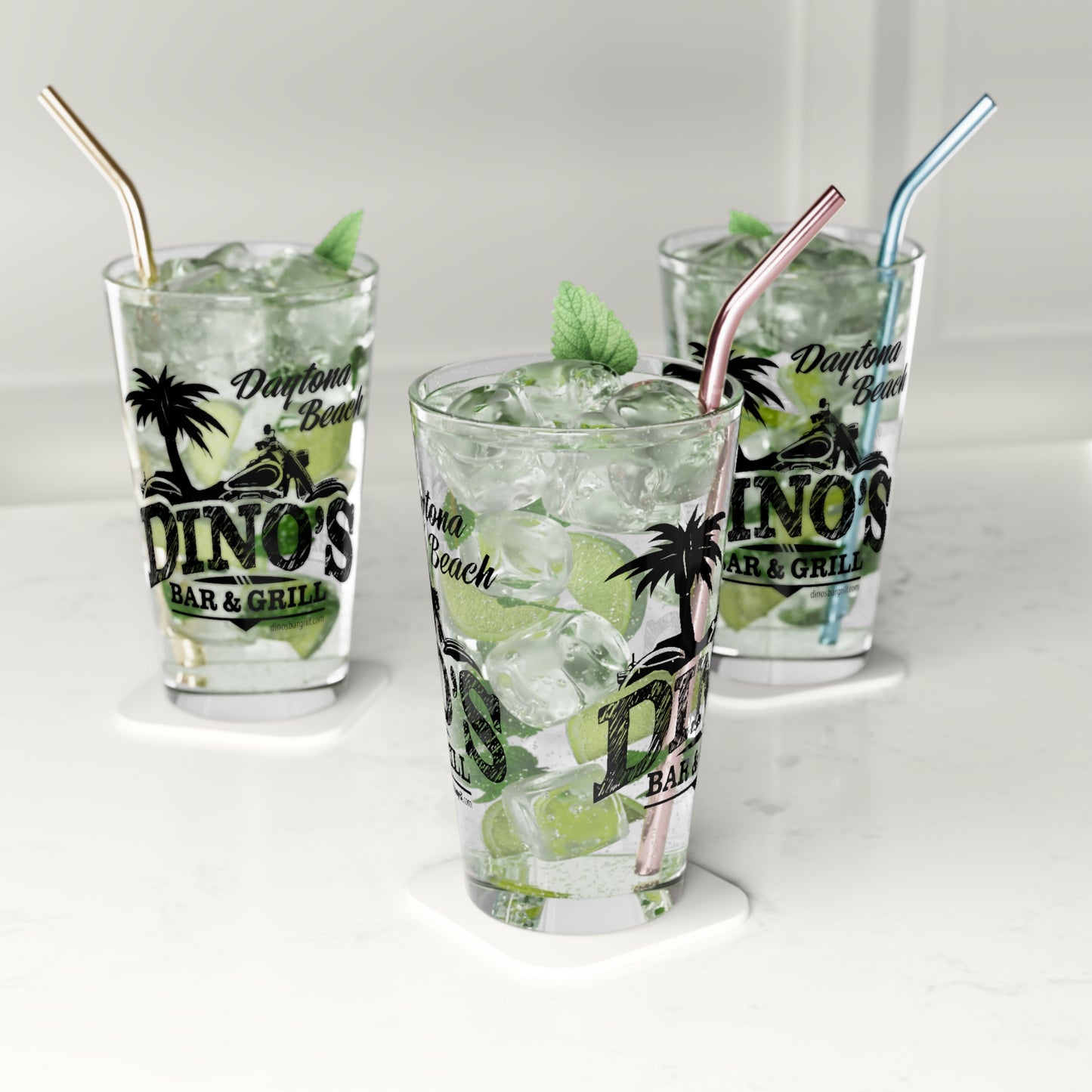 16oz Pint Glass | Dino's Bar & Grill | Daytona Beach