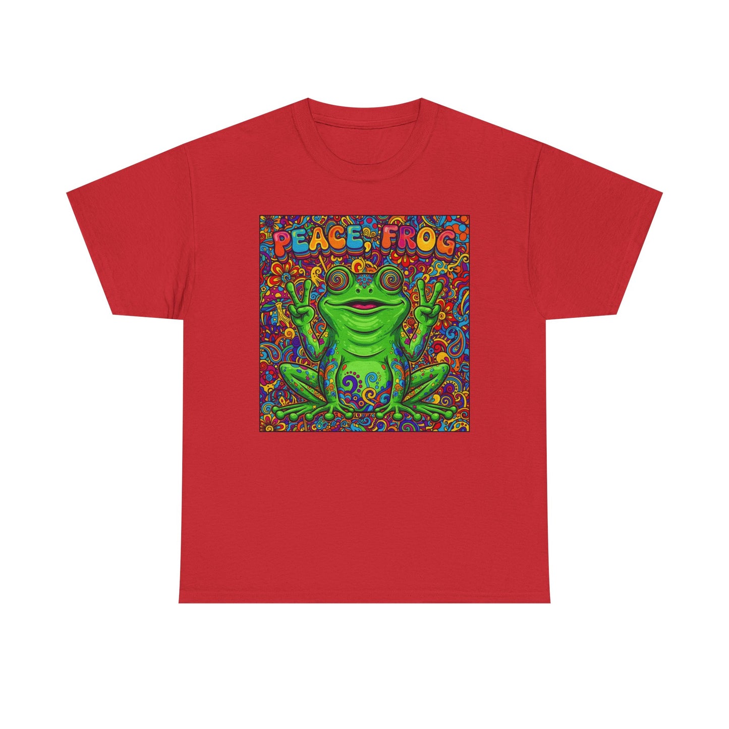 Peace Frog psychedelic frog tee | colorful hippie frog shirt