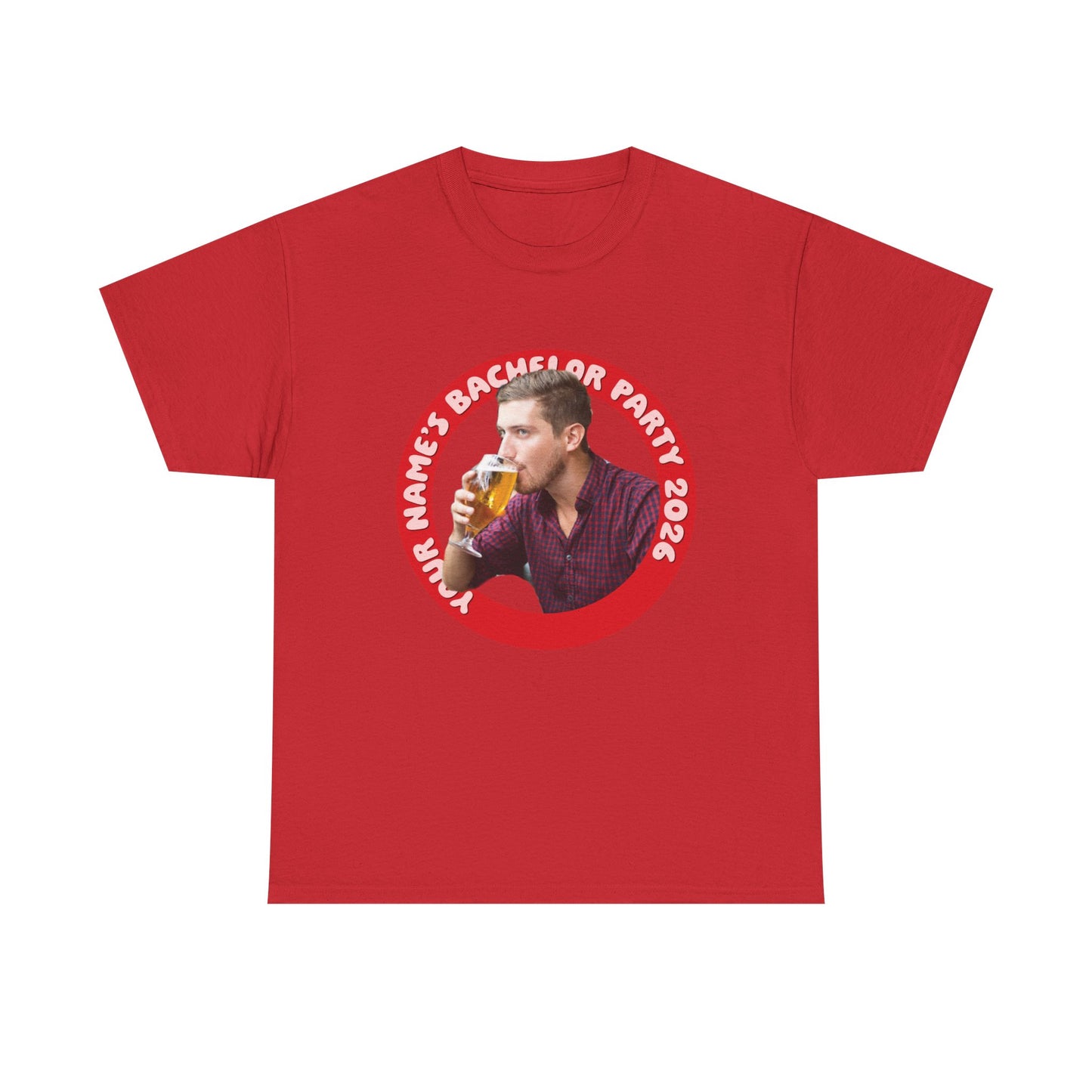 Bachelor Party Photo Tee | Custom Photo, Name & Year Circle