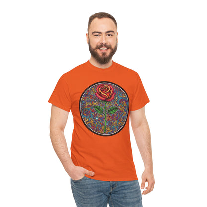 Floral Rose Mandala Tee | Psychedelic Boho Rose Graphic T-Shirt