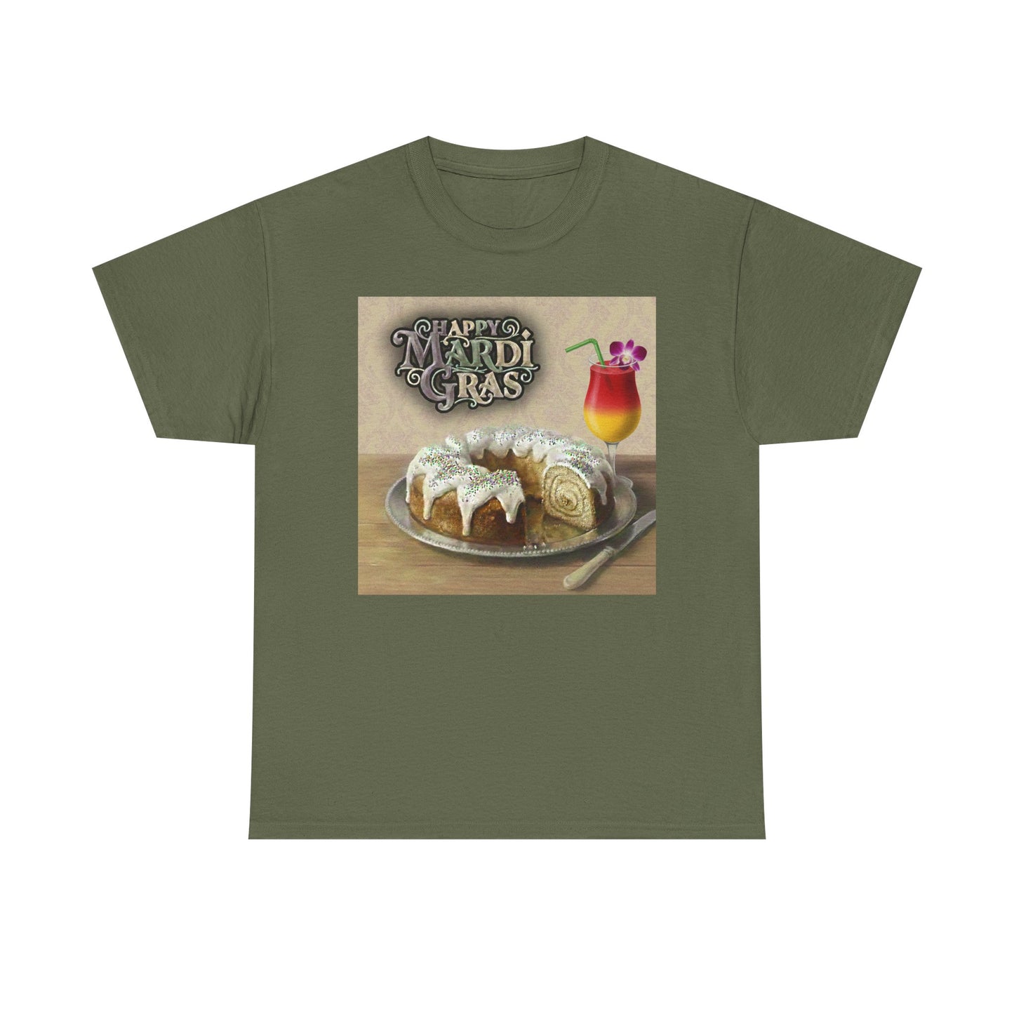 Mardi Gras King Cake and Drink | Happy Mardi Gras Fat Tuesday