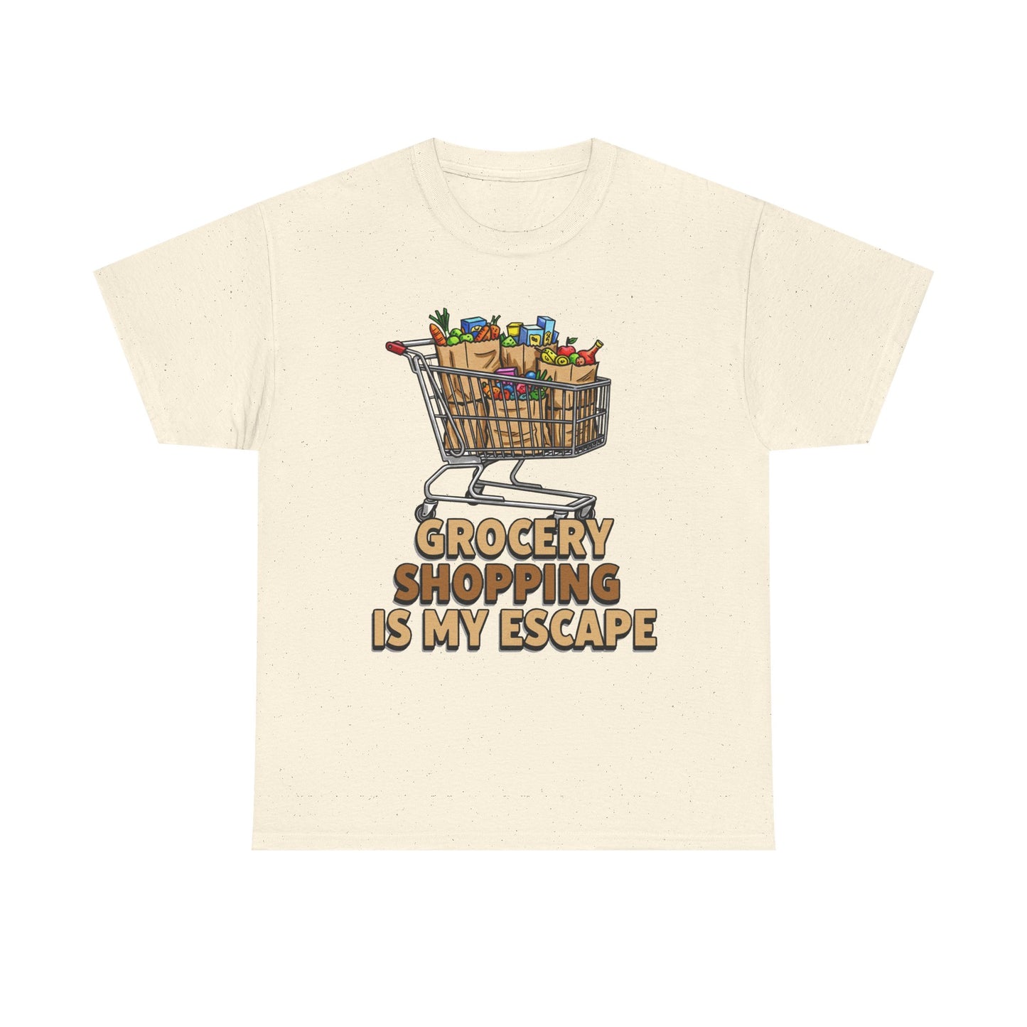 Grocery Shopping Is My Escape T-Shirt | Foodie | Shopping Cart Illustration