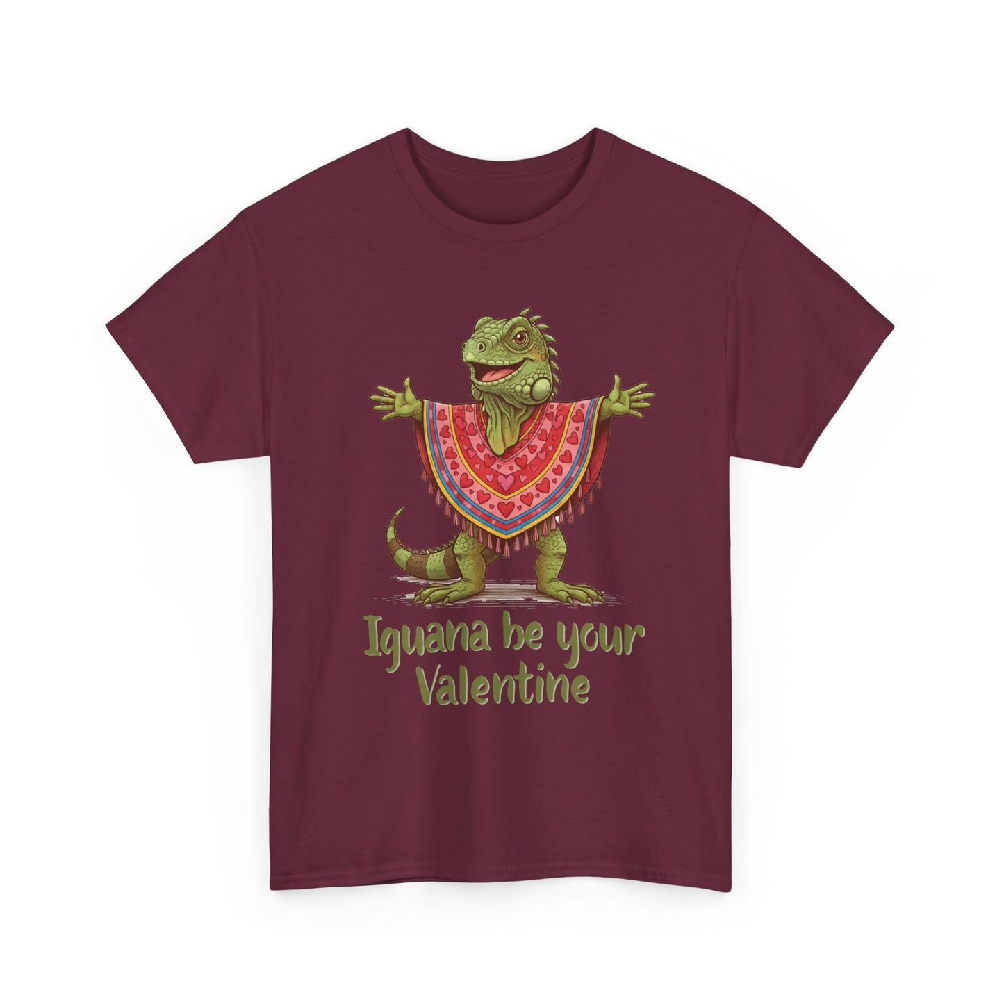 Valentines Day ! "Iguana be your Valentine" Tee | Happy Iguana in Heart Poncho | Valentines Gift
