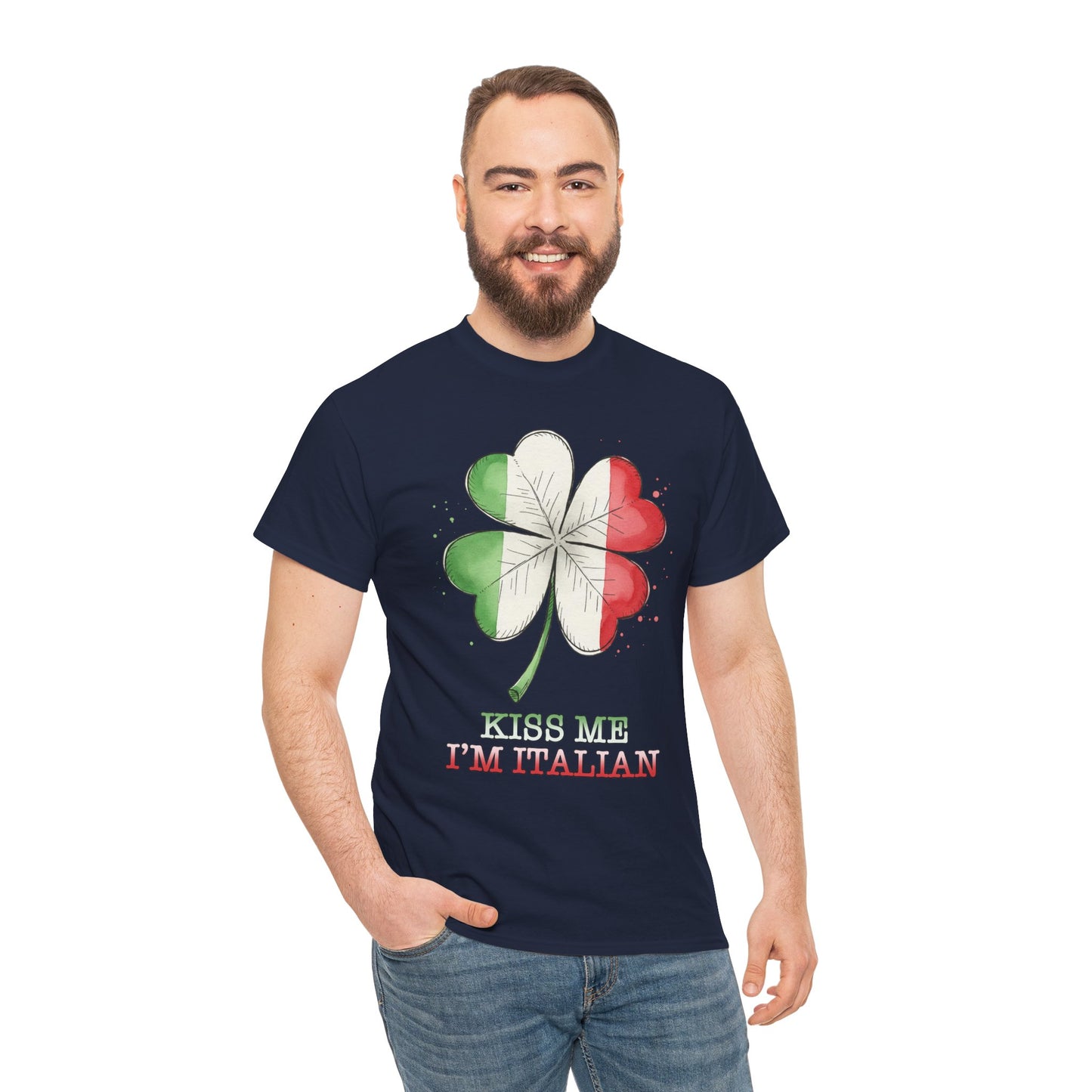 St. Patrick’s Day Kiss Me I'm Italian Shamrock T‑Shirt