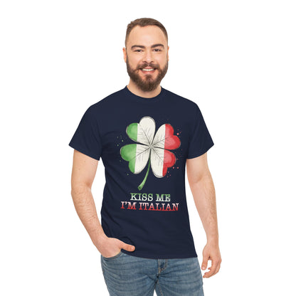 St. Patrick’s Day Kiss Me I'm Italian Shamrock T‑Shirt