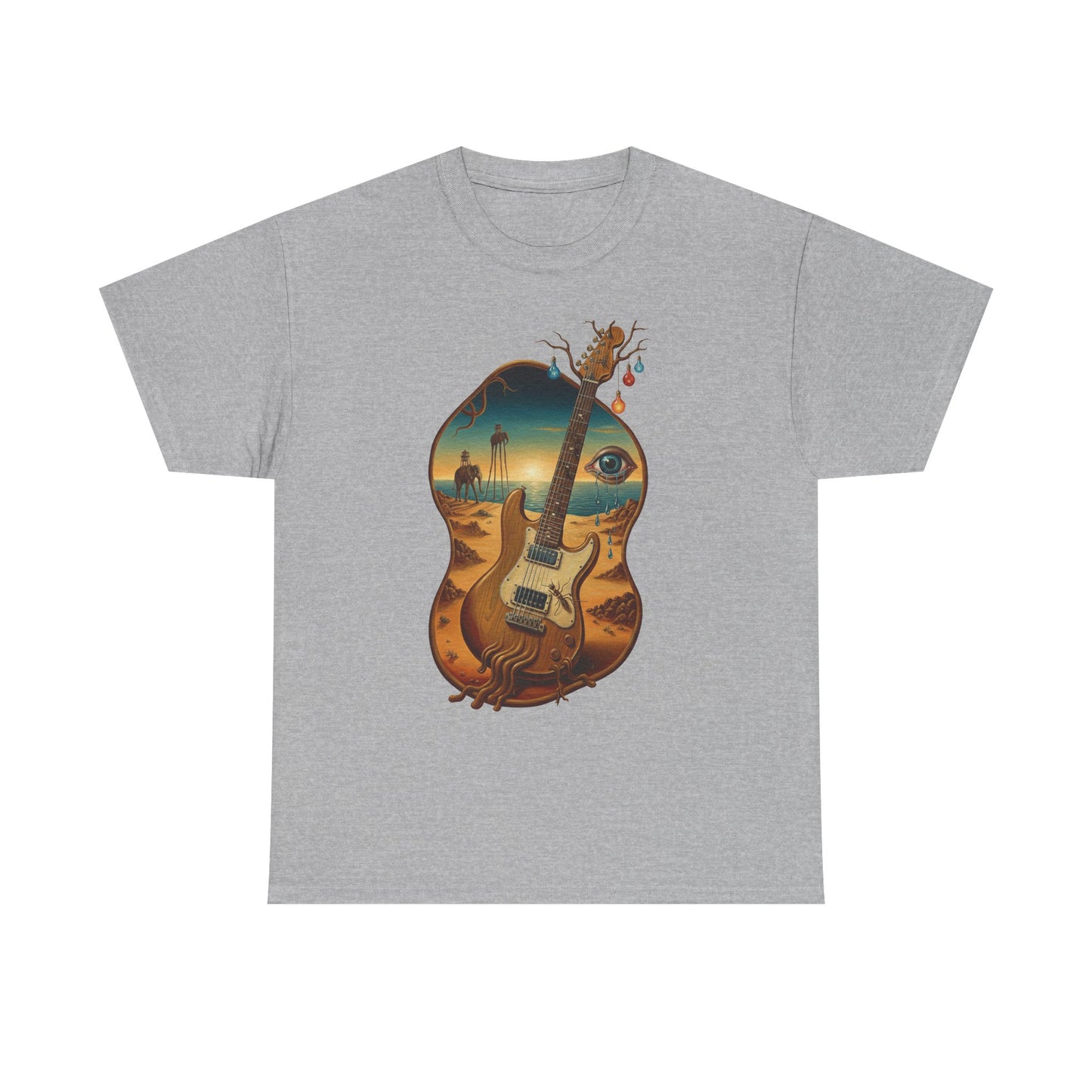 Surreal Desert Guitar Tee | Acoustic Guitar, Desert Landscape
