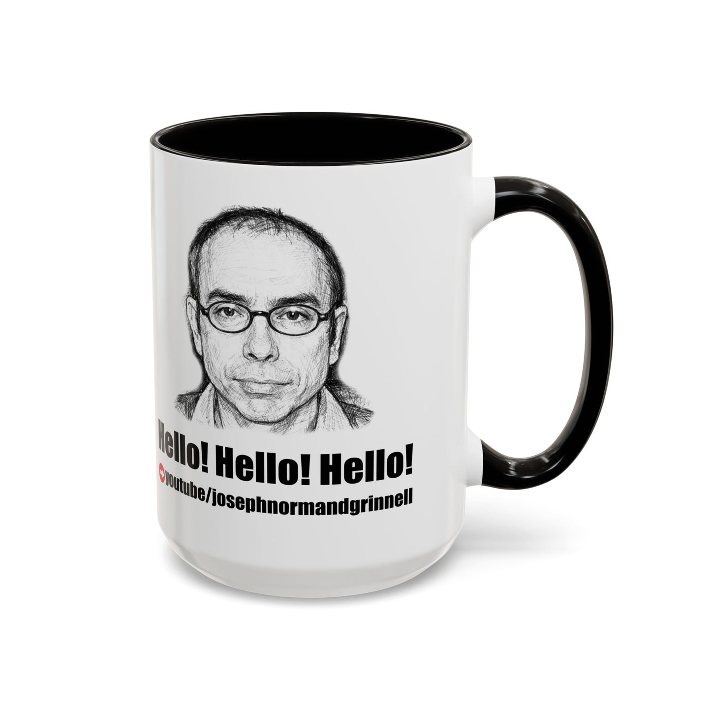 Hello! Hello! Hello! Mug | Sketch Portrait Coffee Cup