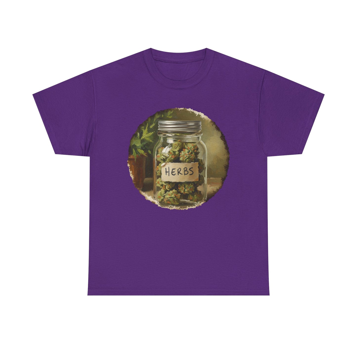 Marijuana Mason Jar Tee | Weed Herb Jar Illustration