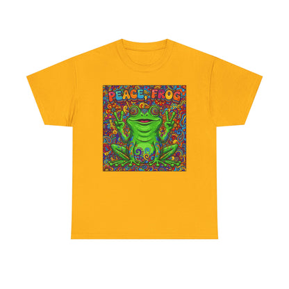 Peace Frog psychedelic frog tee | colorful hippie frog shirt