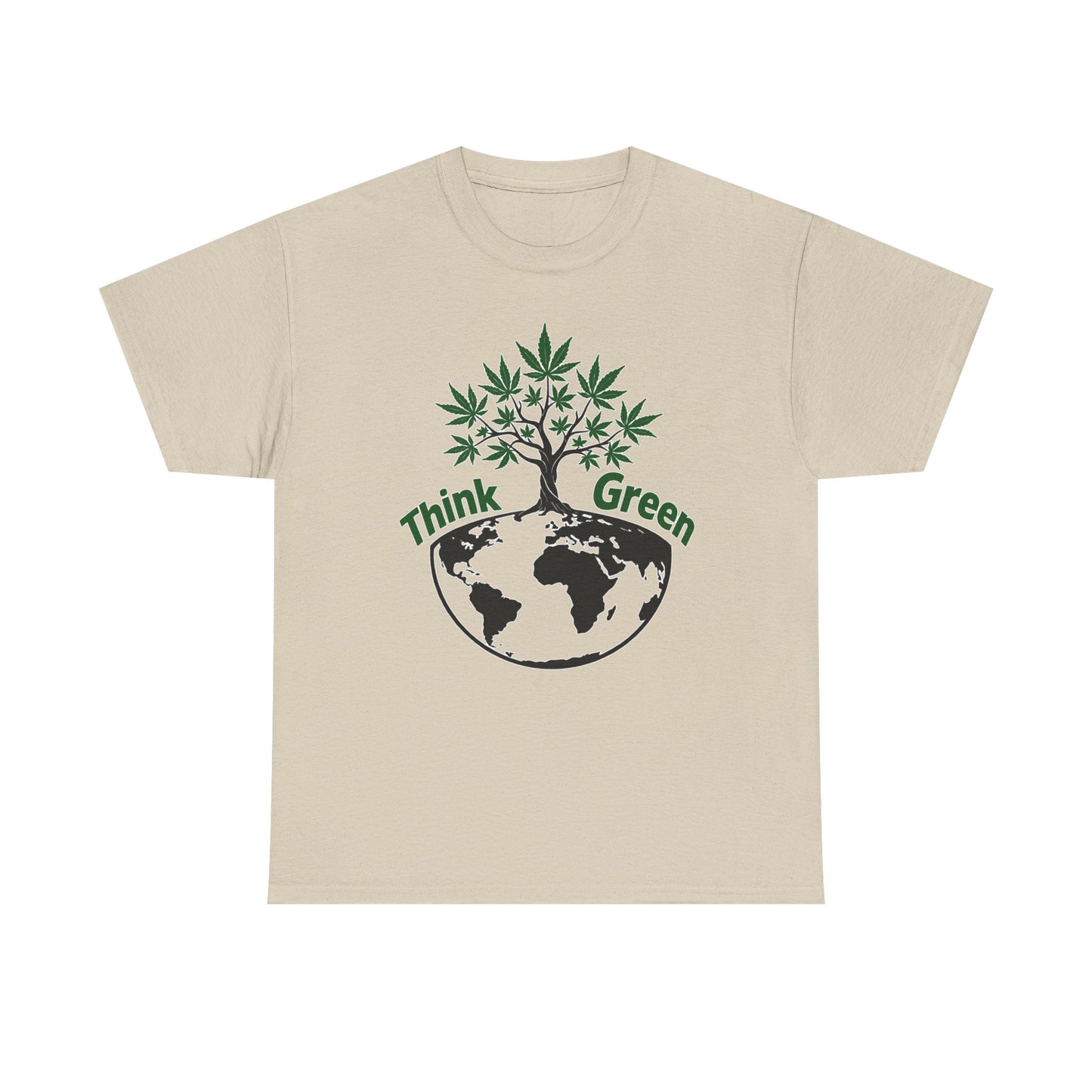 Think Green Marijuana Earth Tree T-Shirt | Environmental Graphic Tee