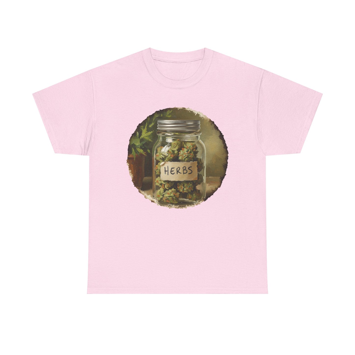 Marijuana Mason Jar Tee | Weed Herb Jar Illustration