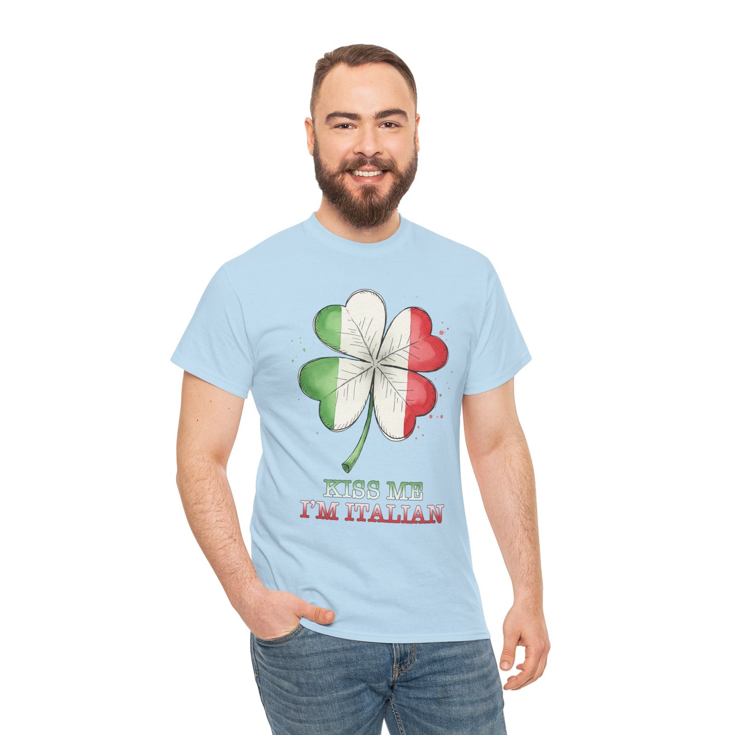St. Patrick’s Day Kiss Me I'm Italian Shamrock T‑Shirt