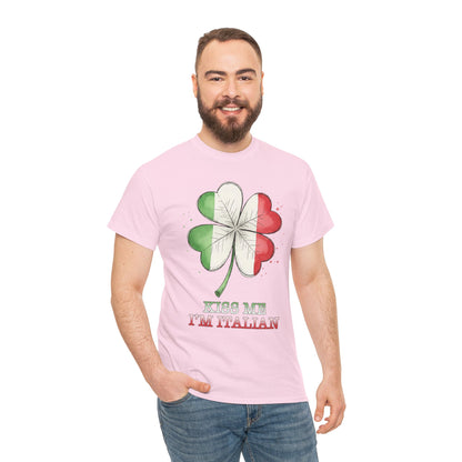 St. Patrick’s Day Kiss Me I'm Italian Shamrock T‑Shirt