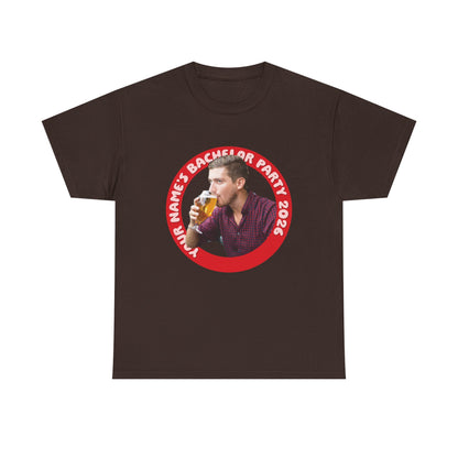 Bachelor Party Photo Tee | Custom Photo, Name & Year Circle