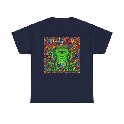 Peace Frog psychedelic frog tee | colorful hippie frog shirt