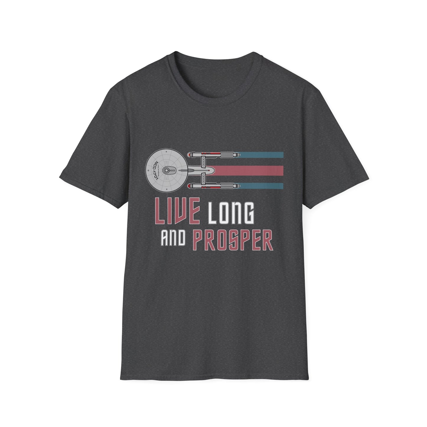 Live Long and Prosper Starship Enterprise T-Shirt | Retro Star Trek Graphic Tee