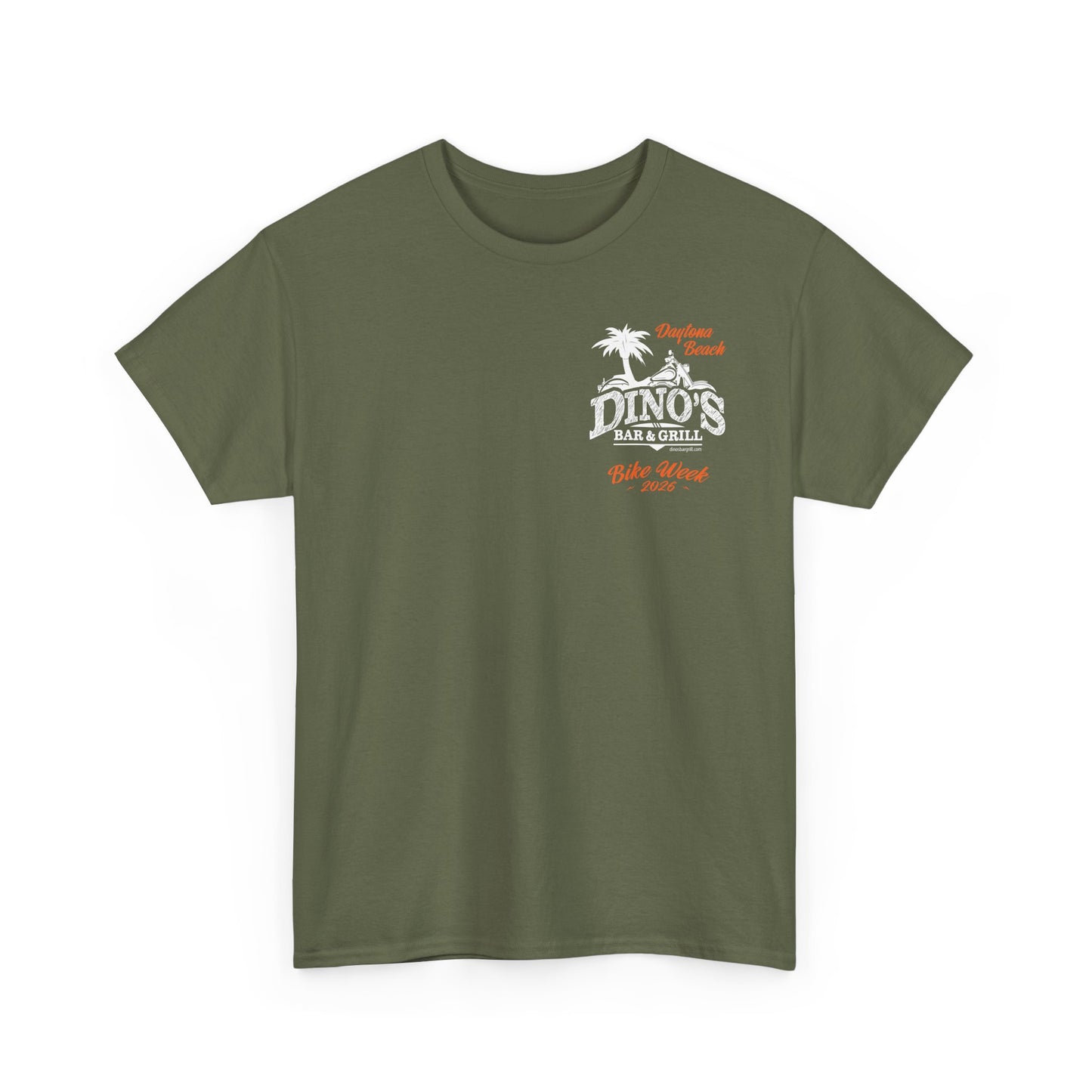 2-Sided T‑Shirt | Bike Week 2026 | Dino's Bar & Grill | Daytona Beach