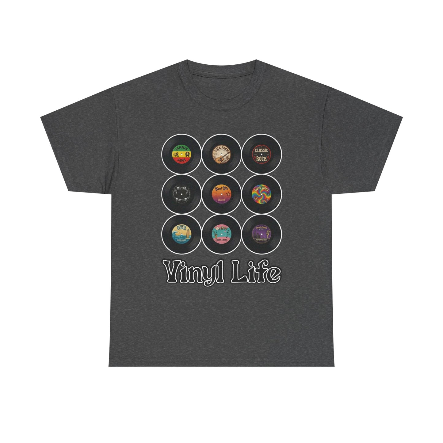 Vinyl Life record collection Tee | Retro vinyl records graphic T-Shirt