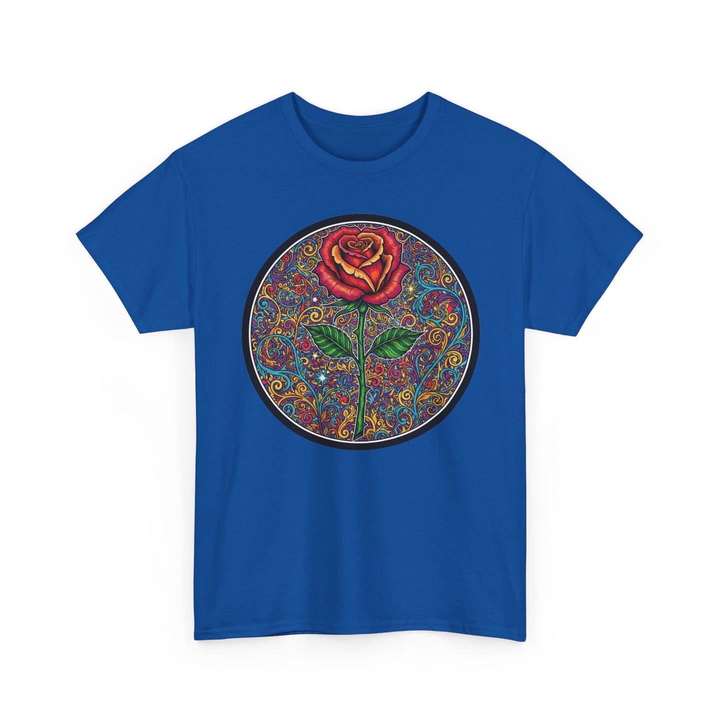 Floral Rose Mandala Tee | Psychedelic Boho Rose Graphic T-Shirt