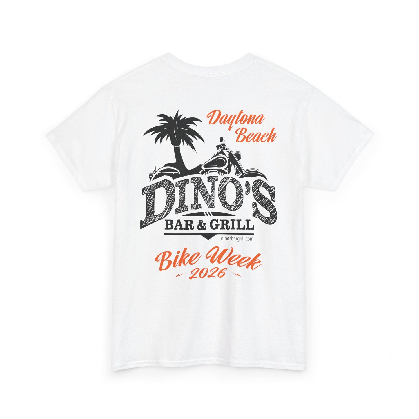 2-Sided T‑Shirt | Bike Week 2026 | Dino's Bar & Grill | Daytona Beach