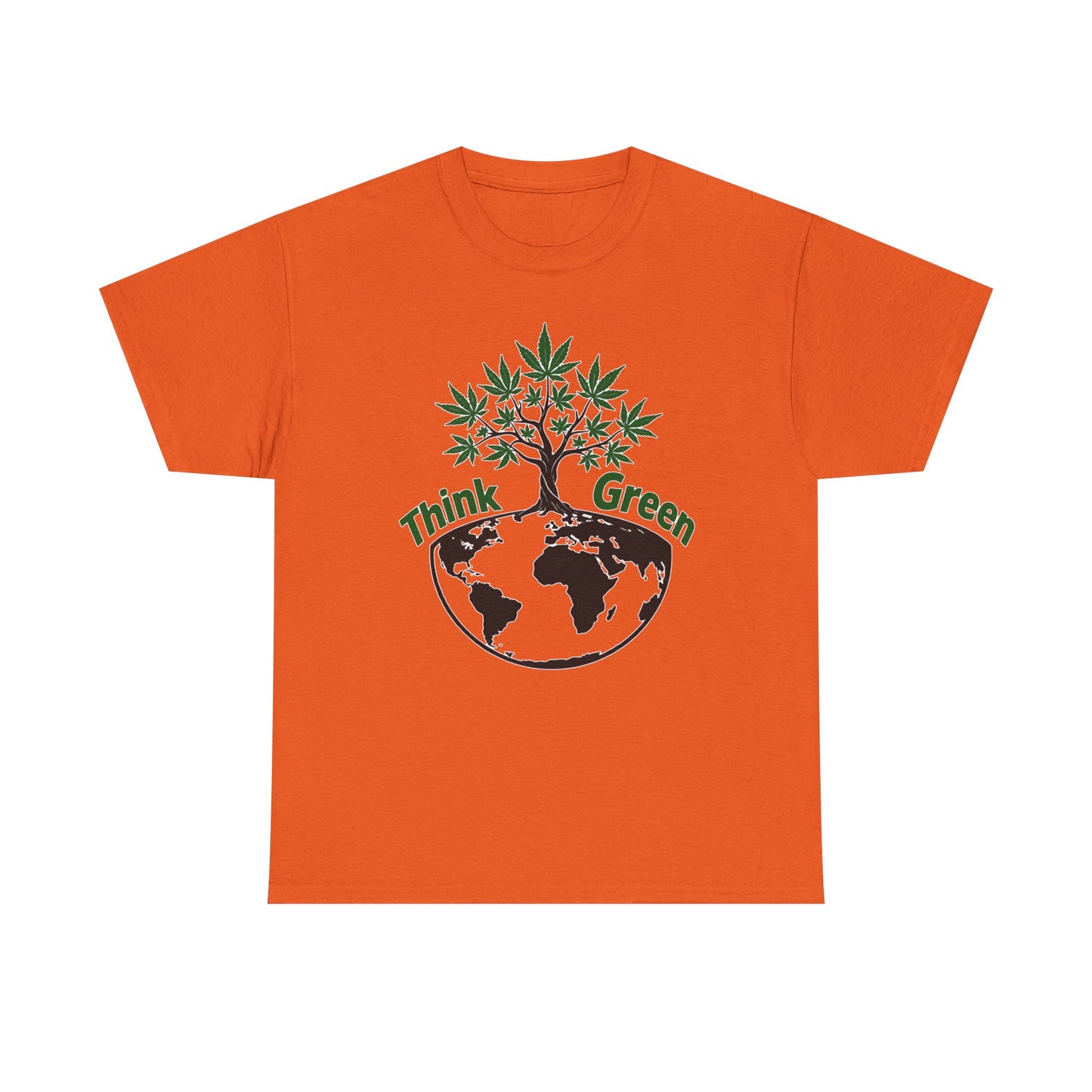 Think Green Marijuana Earth Tree T-Shirt | Environmental Graphic Tee