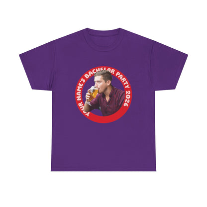 Bachelor Party Photo Tee | Custom Photo, Name & Year Circle