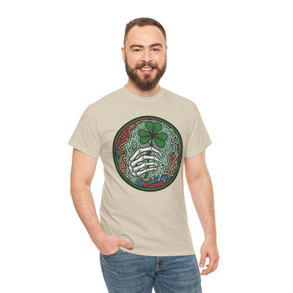 St. Patrick’s Day Skeleton Hand with Shamrock T‑Shirt