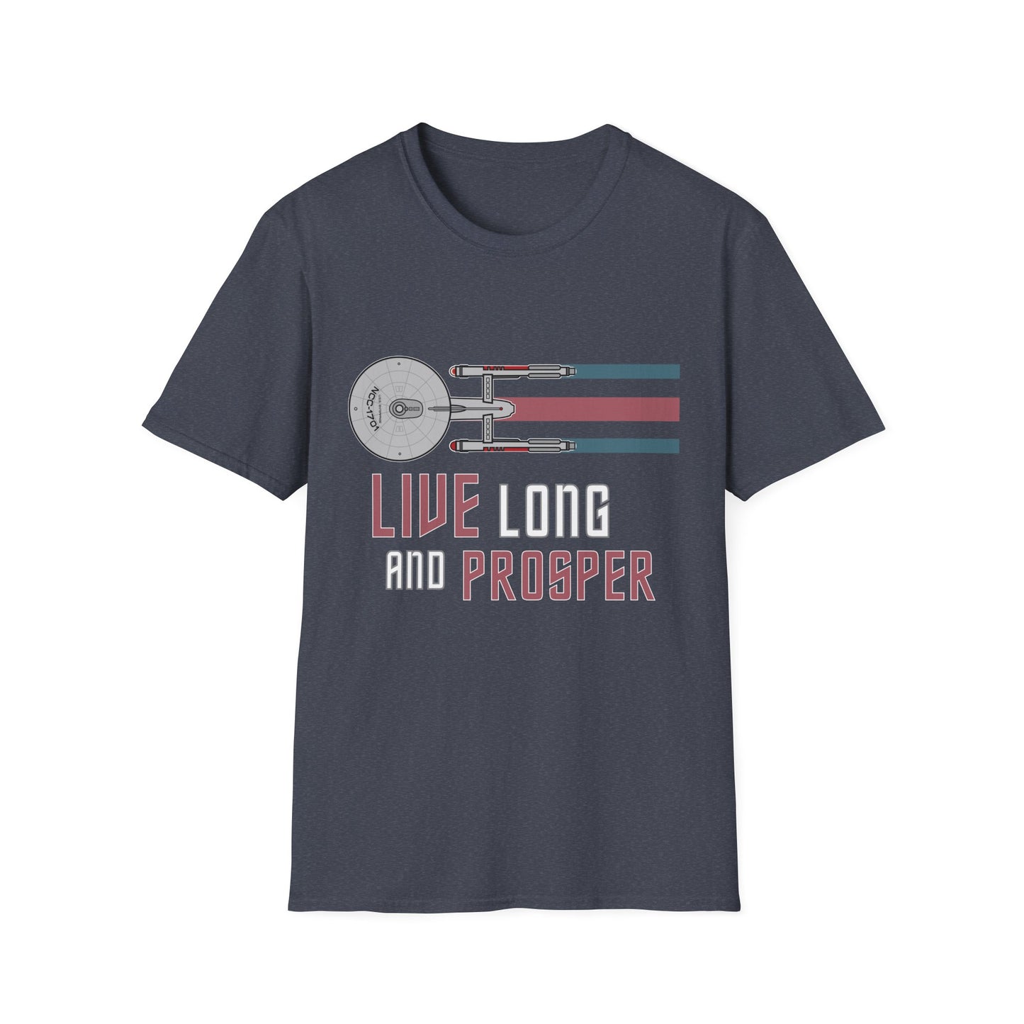 Live Long and Prosper Starship Enterprise T-Shirt | Retro Star Trek Graphic Tee