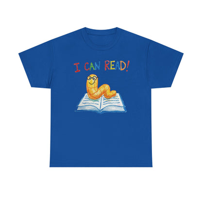 I Can Read Bookworm tee | Retro Reading Shirt
