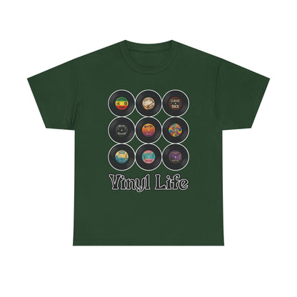 Vinyl Life record collection Tee | Retro vinyl records graphic T-Shirt