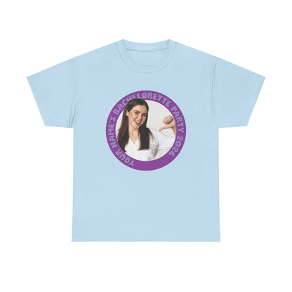Bachelorette Party Photo Tee | Custom Photo, Name & Year Circle