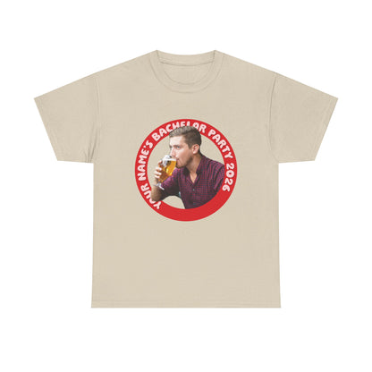 Bachelor Party Photo Tee | Custom Photo, Name & Year Circle