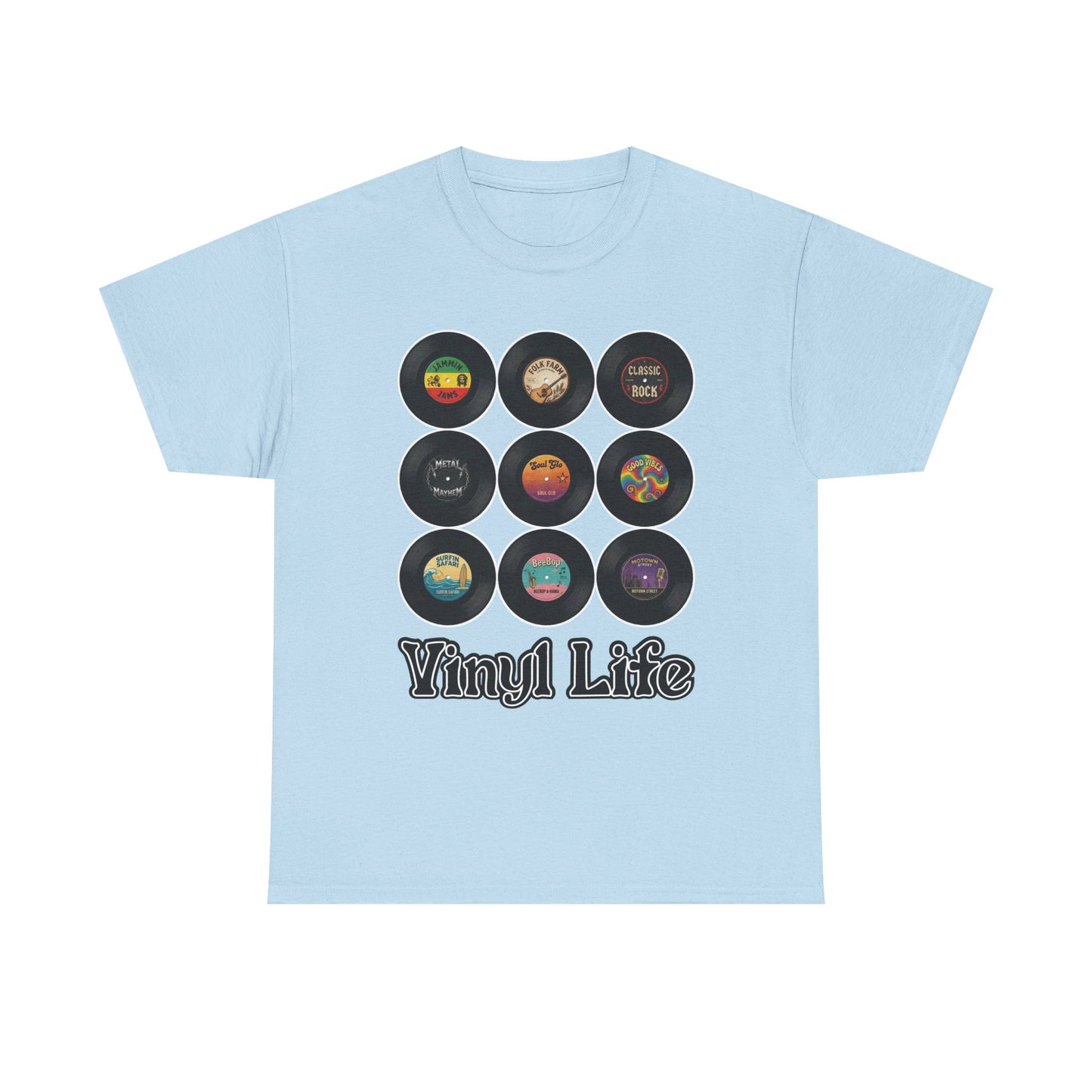 Vinyl Life record collection Tee | Retro vinyl records graphic T-Shirt