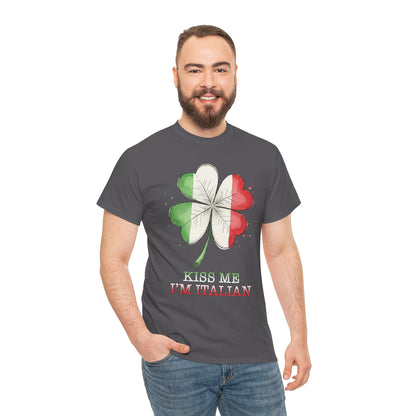 St. Patrick’s Day Kiss Me I'm Italian Shamrock T‑Shirt
