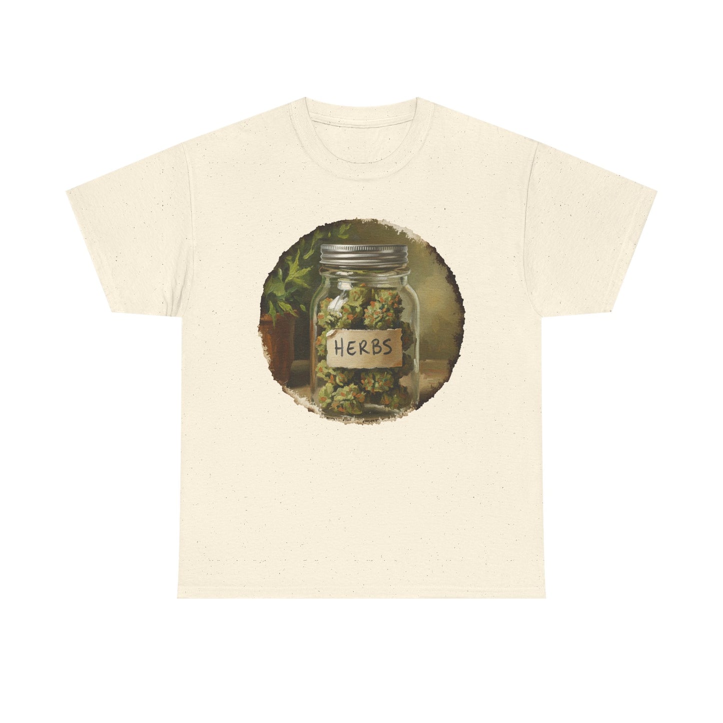 Marijuana Mason Jar Tee | Weed Herb Jar Illustration