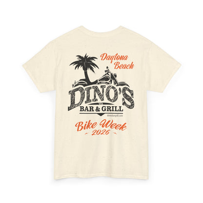 2-Sided T‑Shirt | Bike Week 2026 | Dino's Bar & Grill | Daytona Beach