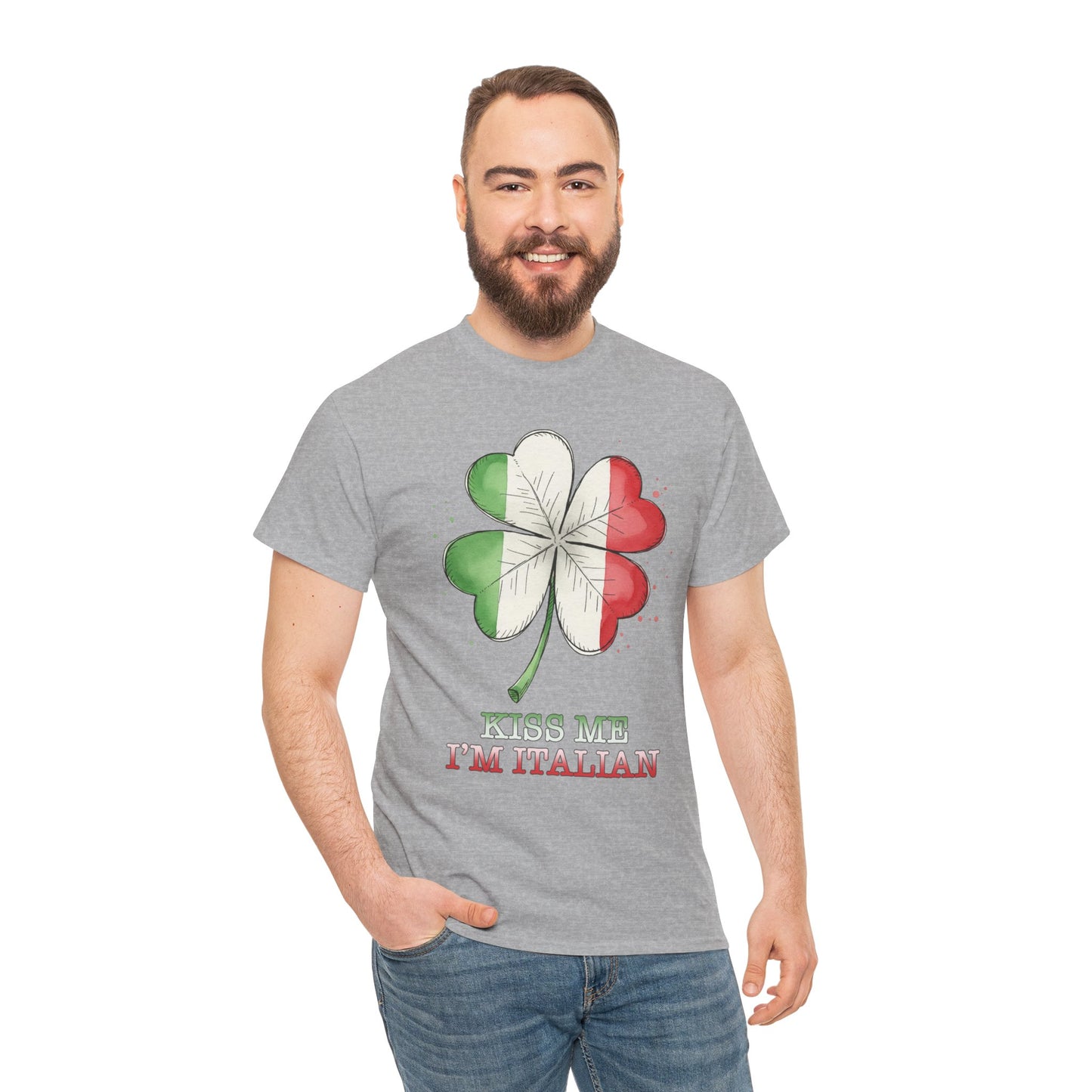 St. Patrick’s Day Kiss Me I'm Italian Shamrock T‑Shirt