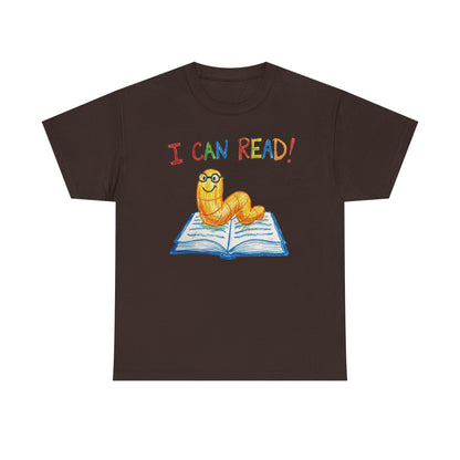 I Can Read Bookworm tee | Retro Reading Shirt