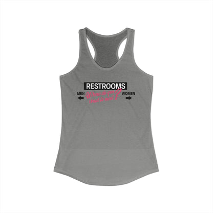 Restrooms Where Do You Want To Meet? | Trans Crossdresser Tank Top | LGBTQ