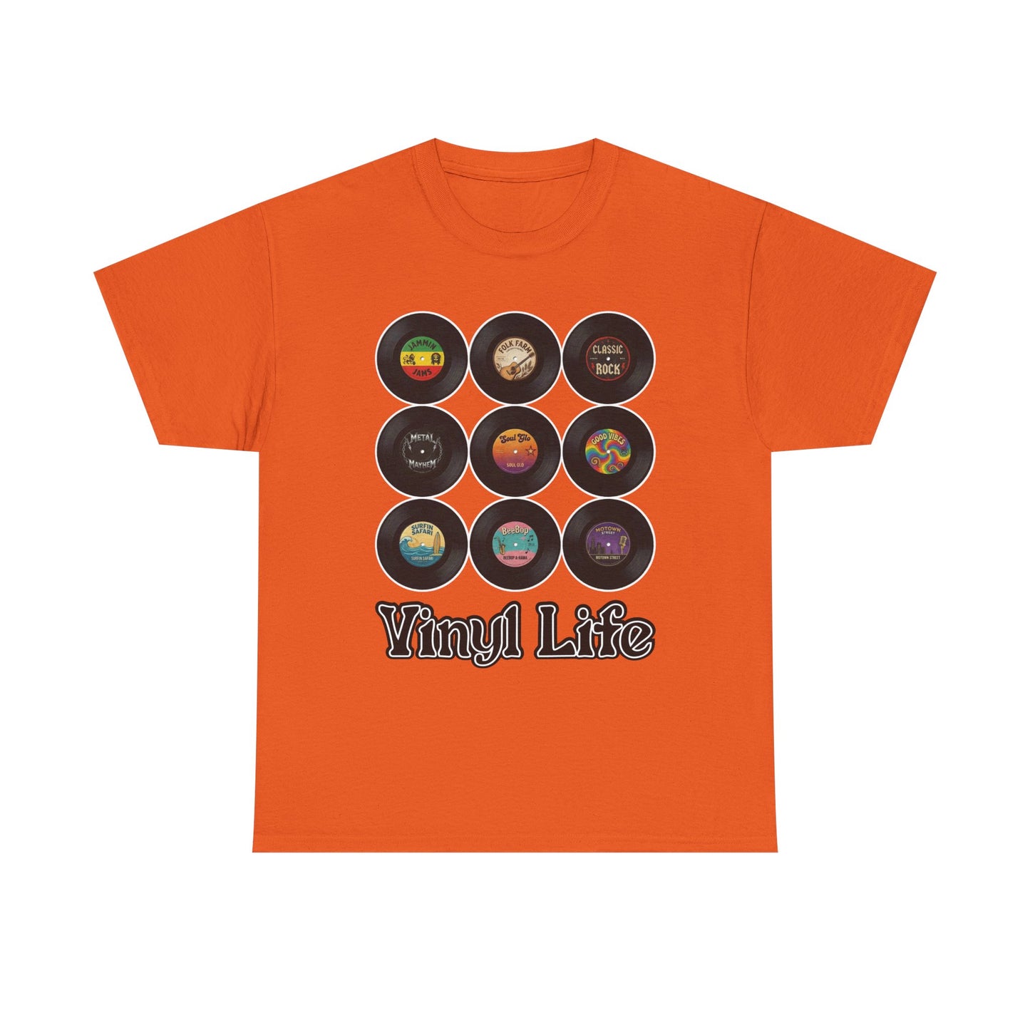 Vinyl Life record collection Tee | Retro vinyl records graphic T-Shirt