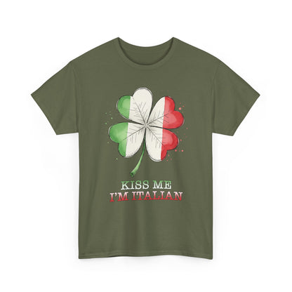 St. Patrick’s Day Kiss Me I'm Italian Shamrock T‑Shirt
