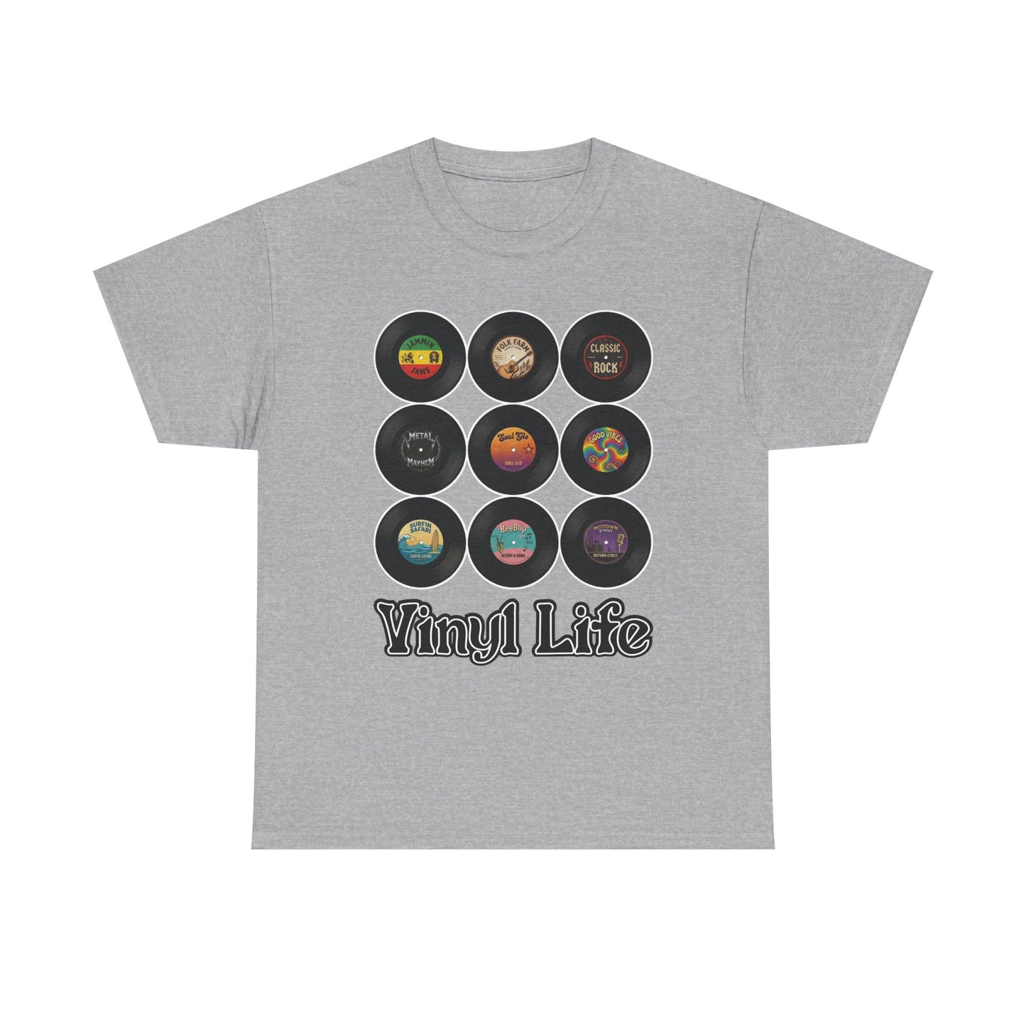 Vinyl Life record collection Tee | Retro vinyl records graphic T-Shirt