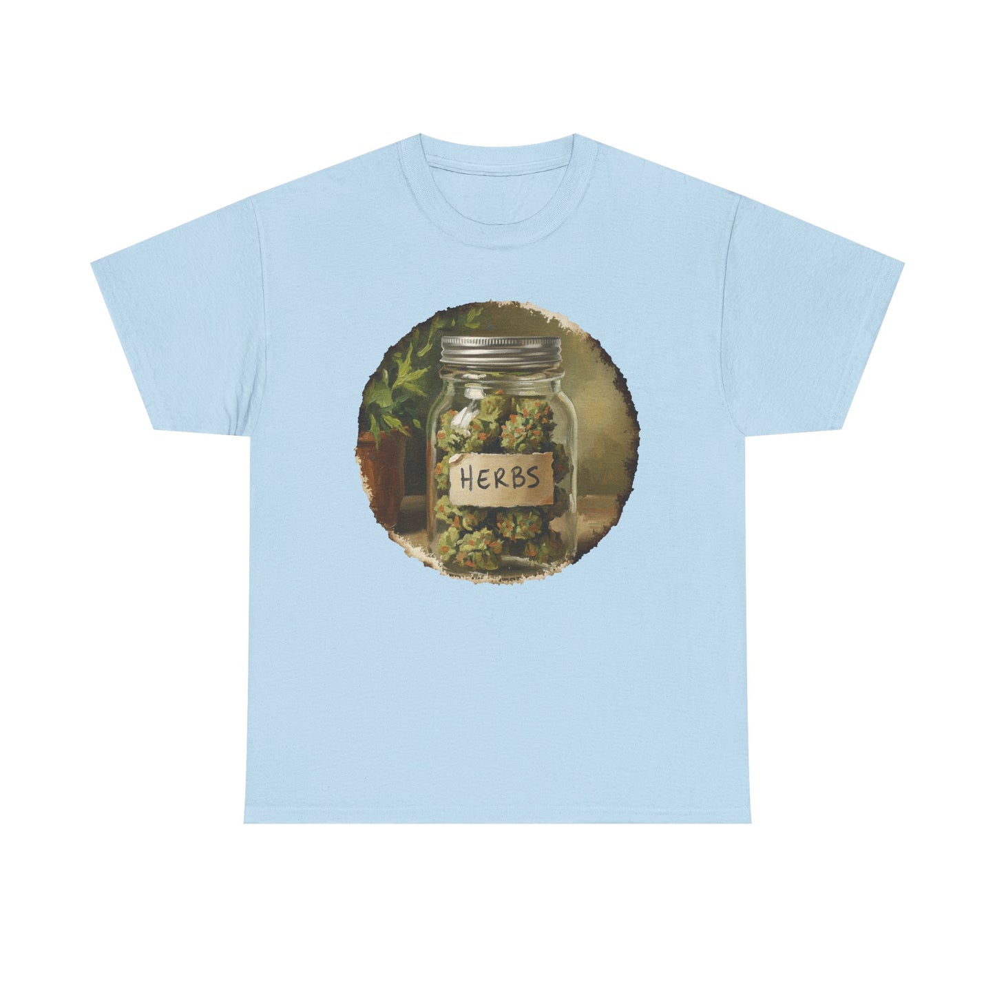 Marijuana Mason Jar Tee | Weed Herb Jar Illustration