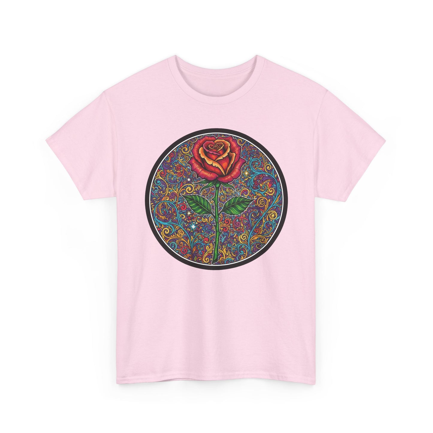 Floral Rose Mandala Tee | Psychedelic Boho Rose Graphic T-Shirt