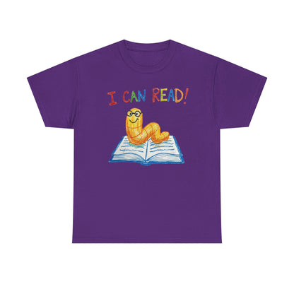 I Can Read Bookworm tee | Retro Reading Shirt