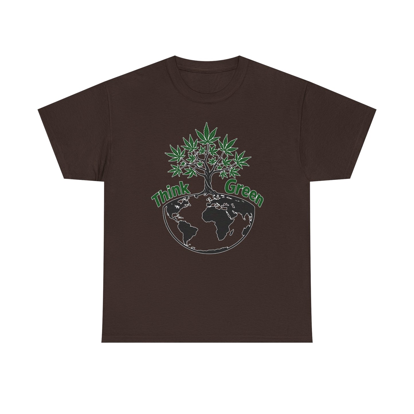 Think Green Marijuana Earth Tree T-Shirt | Environmental Graphic Tee